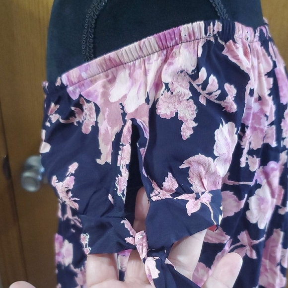 Flynn Skye Pink and Blue Off the Shoulder Maxi Sundress - Picture 3 of 9